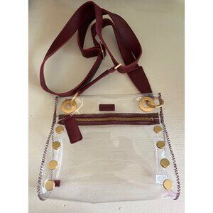 Hammitt Los Angeles Tony Clear Crimson & Brushed Gold Crossbody Bag